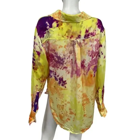 L'Academie Vibrant Yellow Lenae Shirt Size S - Picture 3 of 5